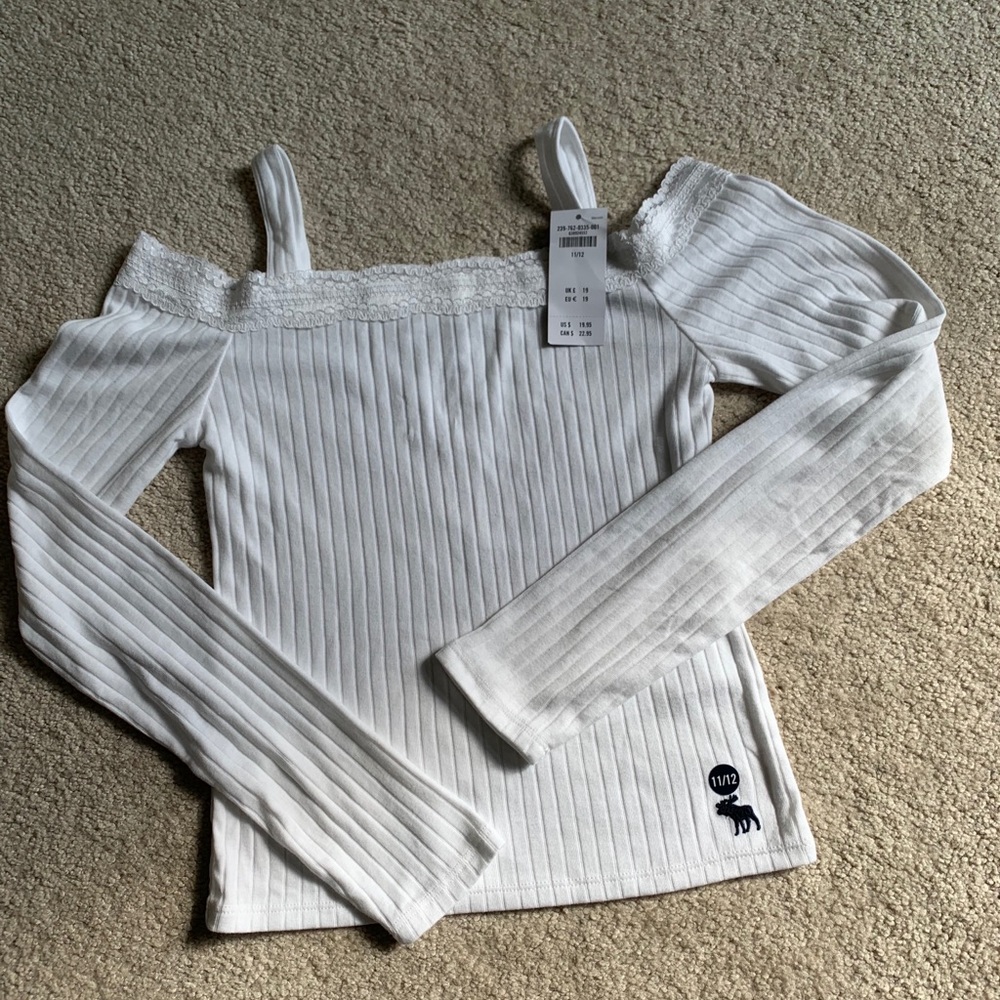 White A&F Kids Long Sleeve Top